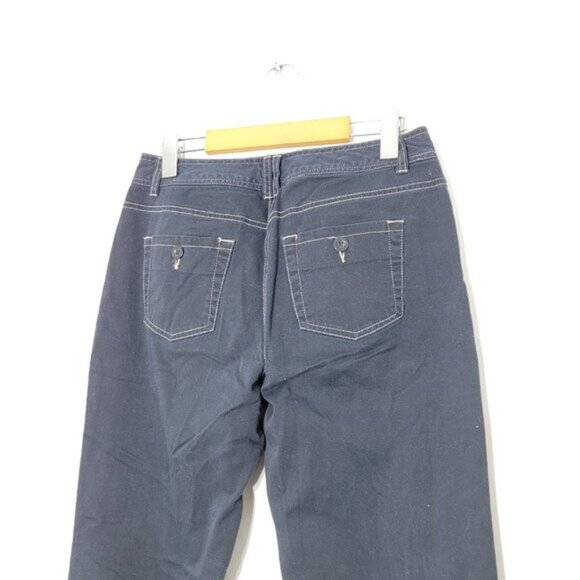 Style  Co Women's Navy Blue Comfy Soft Jean Cotton-Blend Wide Leg Pants Size 6 - Picture 8 of 11